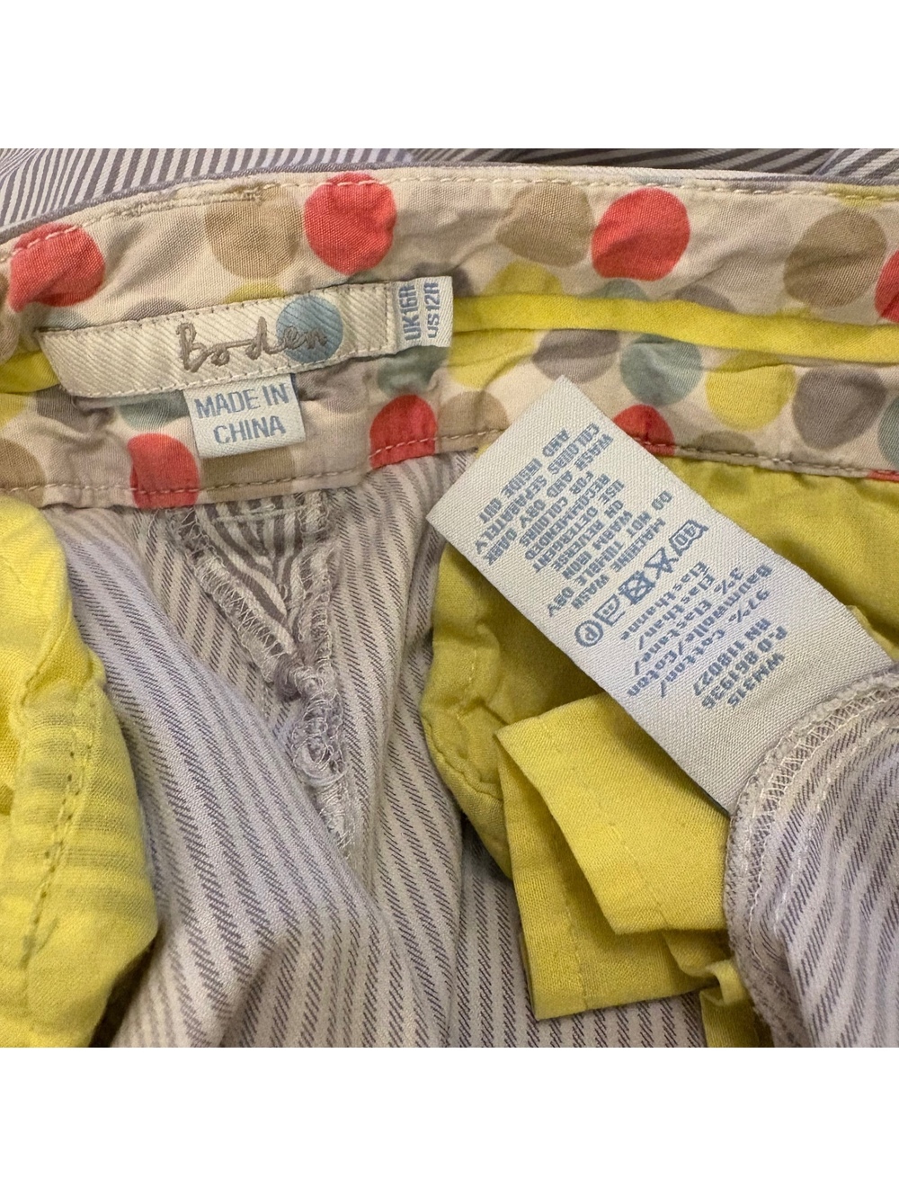Boden Cropped Pants Women's UK 16 / US 12 Gray White Stripe Straight Leg Office - Picture 7 of 10